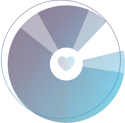 circle with a heart in the middle