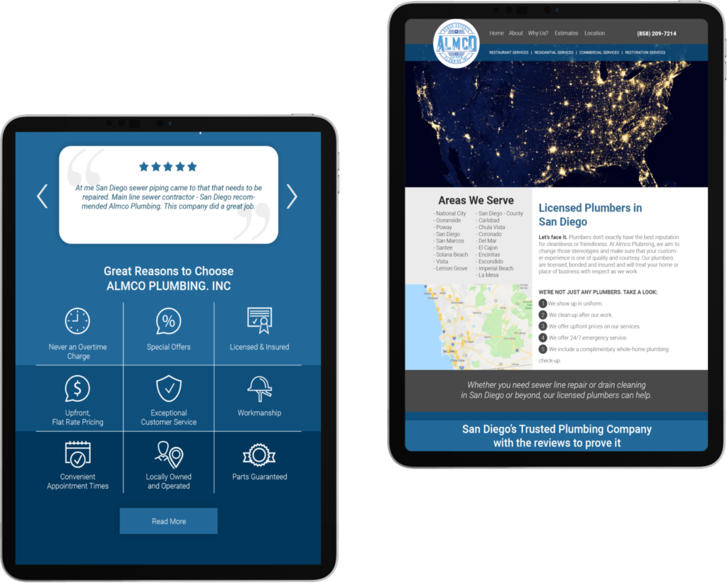 Landing Page for Plumber Company