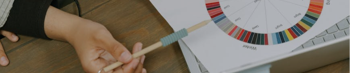 woman is picking a color for brand logo