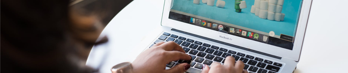 woman is working on MacBook Air