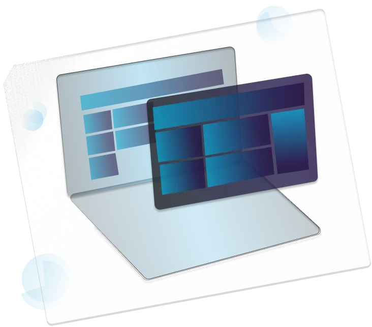 Notebook with a screen schema