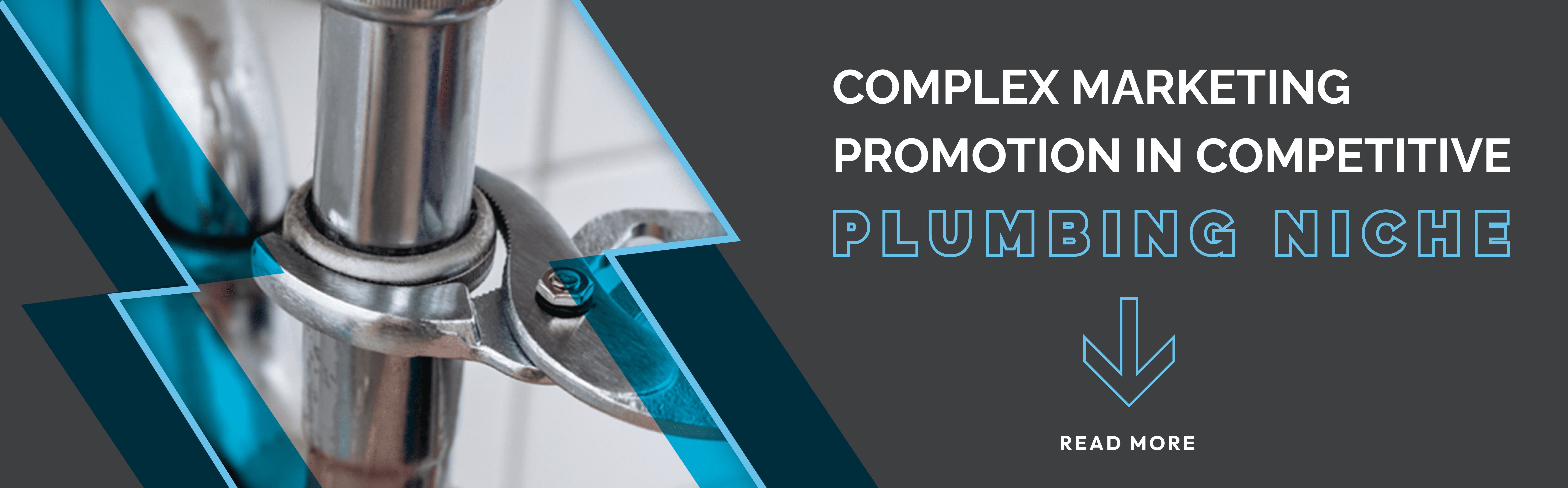image with text "complex marketing promotion in competitive plumbing niche"