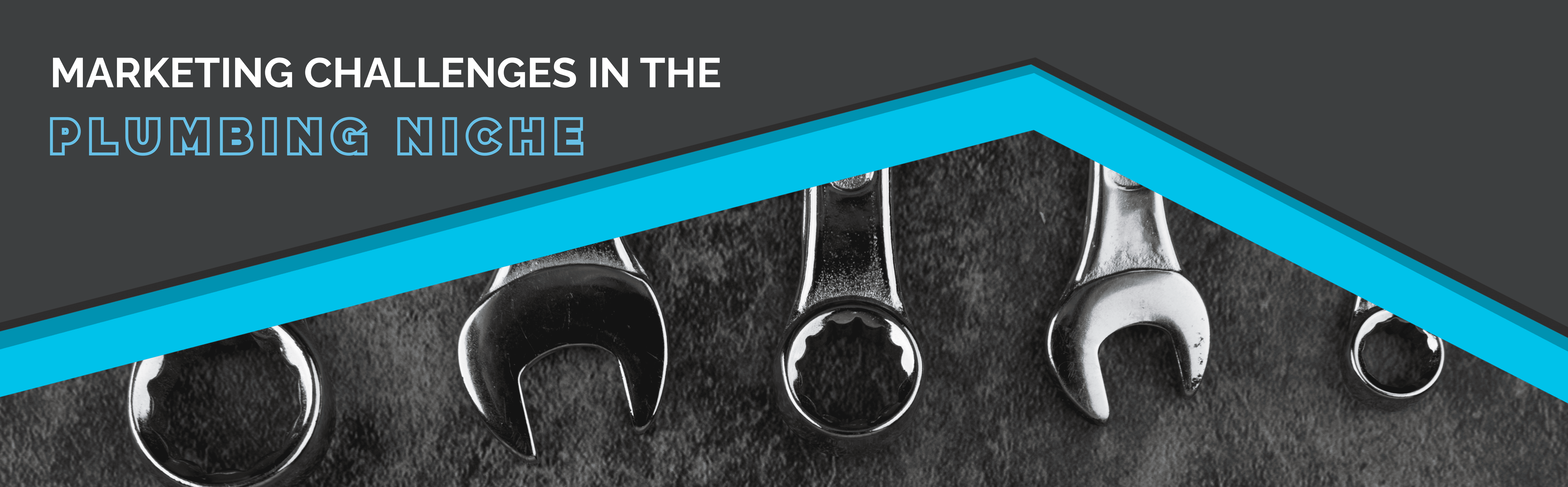 image with text "marketing challenges in the plumbing niche"