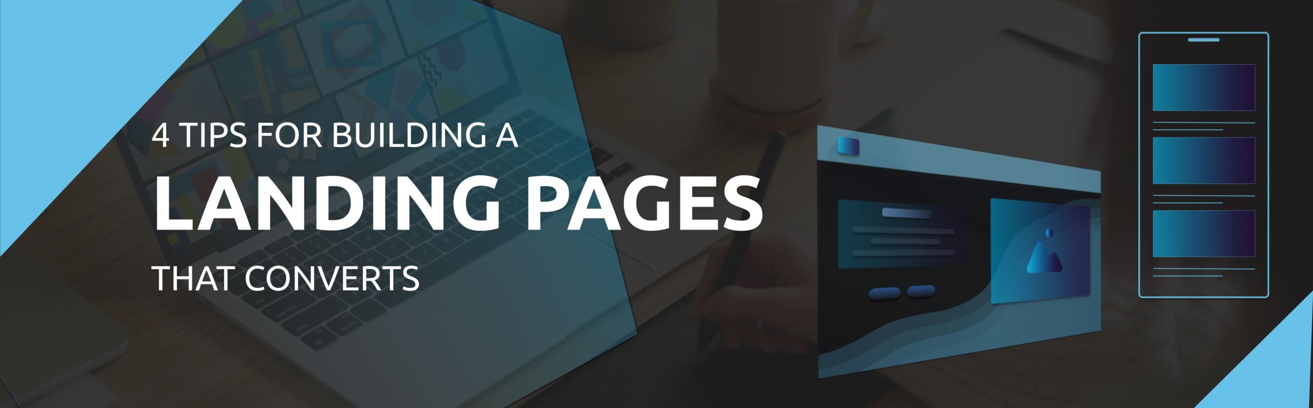 image with text "4 tips for building a landing page that coverts"
