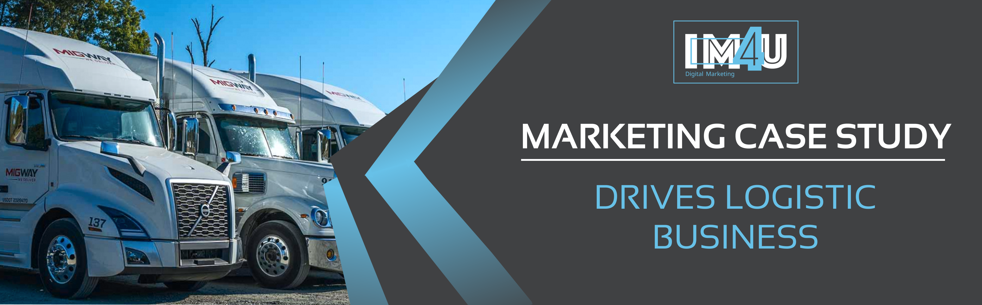 image with text "marketing case study drives logistic business