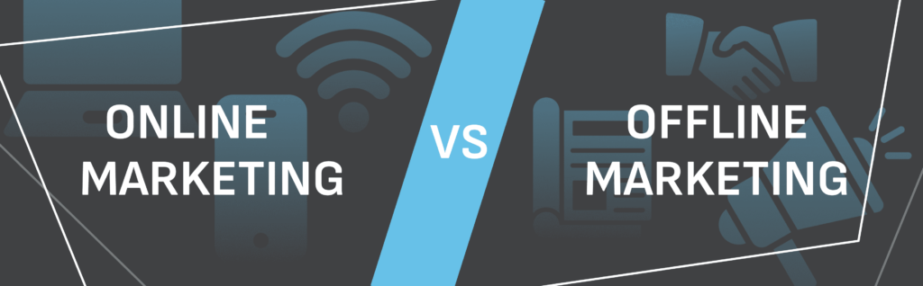 image with text online vs offline marketing