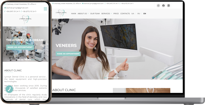 Main website of dental clinic