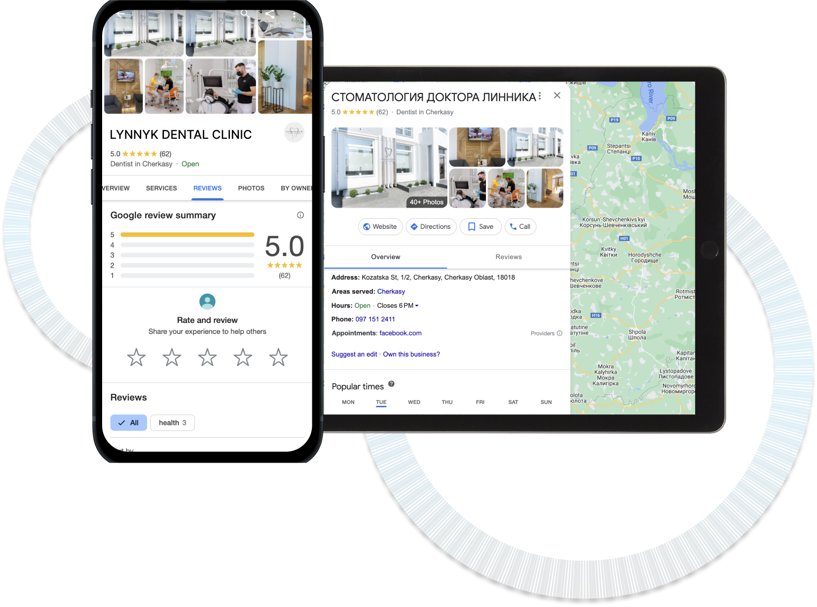 Reputation marketing of dental company