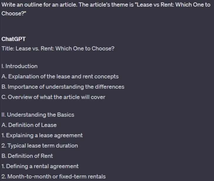 example of using chatgpt