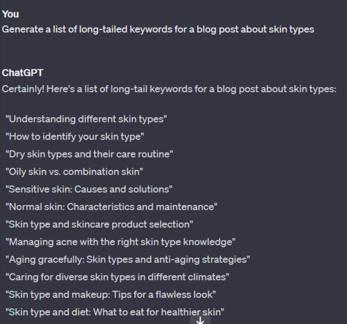 example of using chatgpt