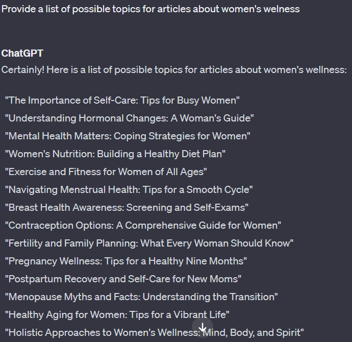 example of using chatgpt