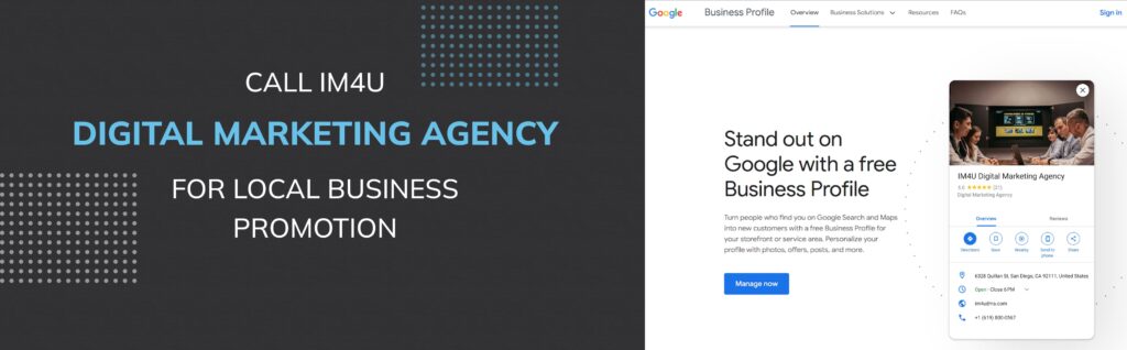 Call IM4U Digital Marketing Agency for local business promotion