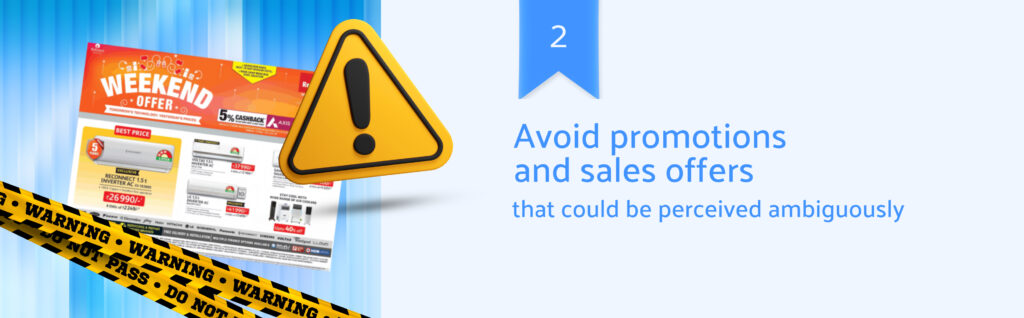 Avoid promotions and sales offers